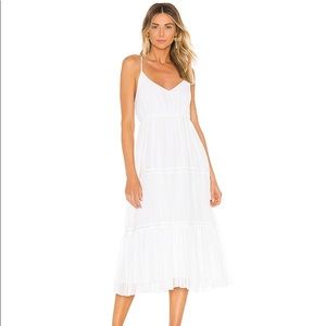 White Boho Midi Dress- Lora Dress, Line & Dot